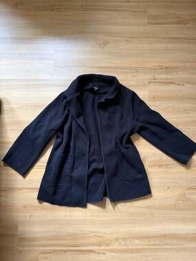 Quince Organic Cotton Jacket Size L Black Open Front